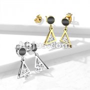 Pair of Black 316L Surgical Steel Spike End Stud Earrings