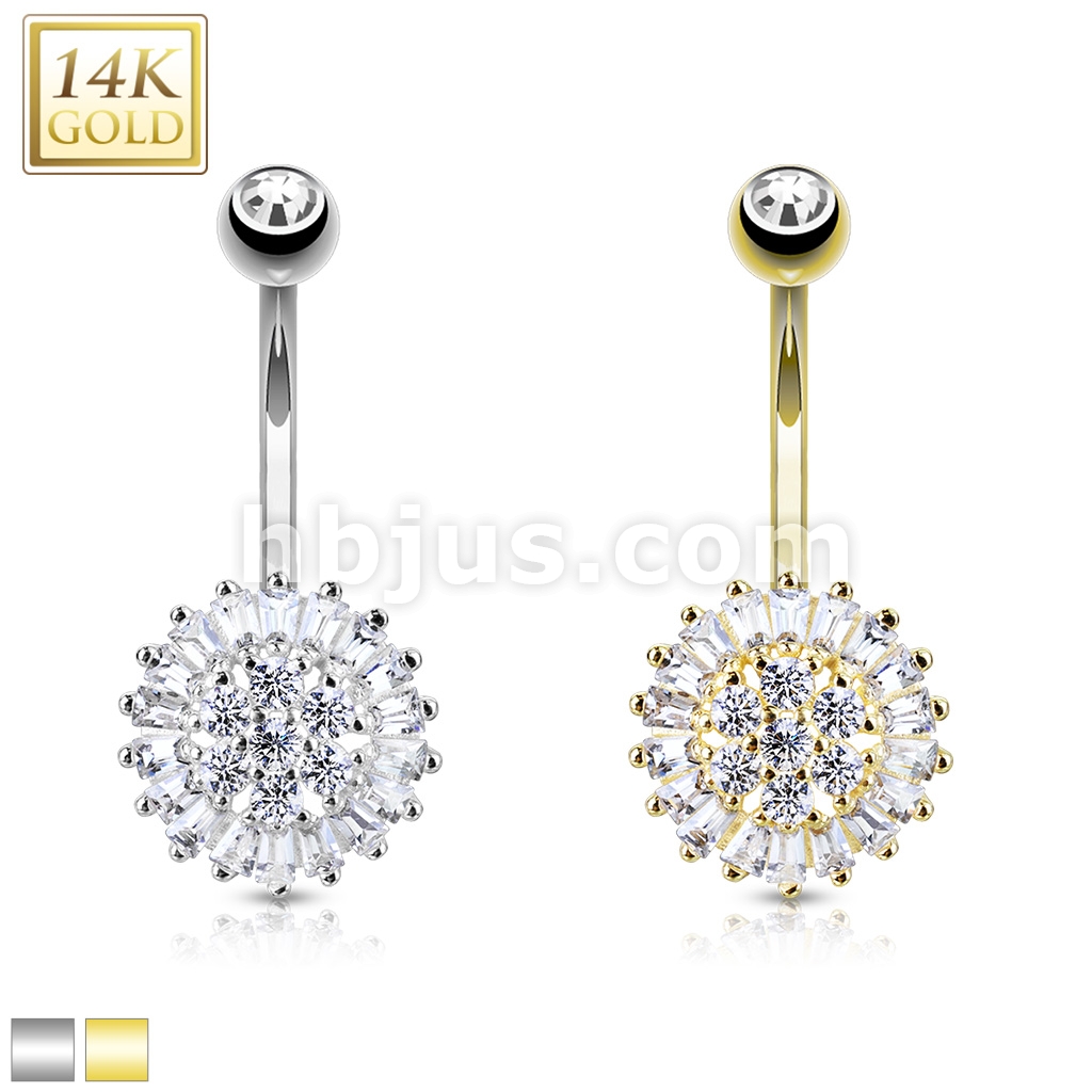 14k gold navel jewelry