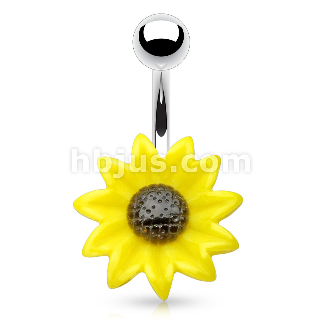 belly button rings sunflower